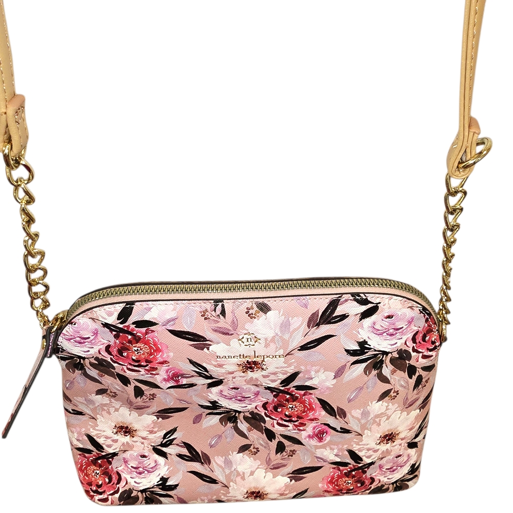***Nanette Lepore Crossbody Floral Dome Satchel Handbag Purse Shoulder Bag